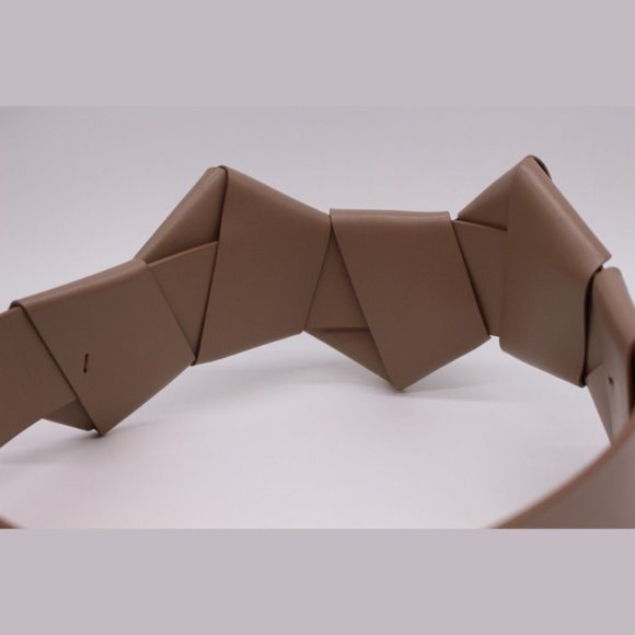 $750 Salvatore Ferragamo NUTMEG BRAIDED CALF Leather Belt Size 70 - Picture 6 of 10